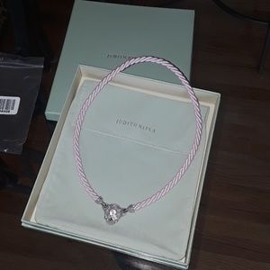 Judith Ripka sterling silver gemstone rope necklac